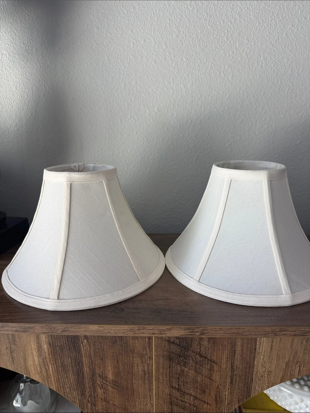 Classic Cream Fabric Lamp Shade, Set of 2